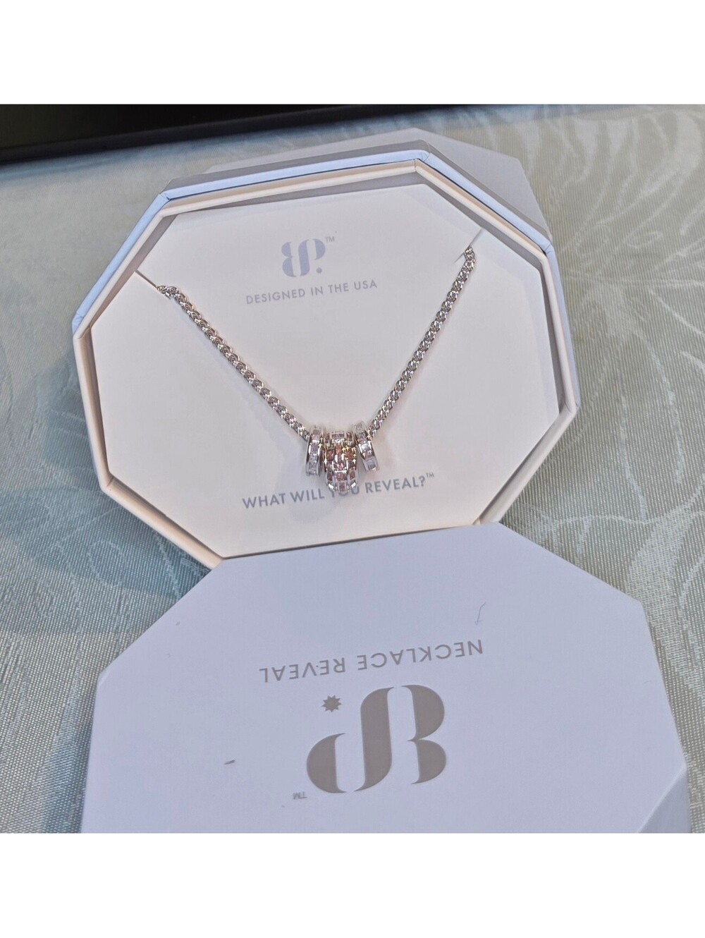 Necklace Reveal Locked In Light Lab-Created Padparadscha Rhd